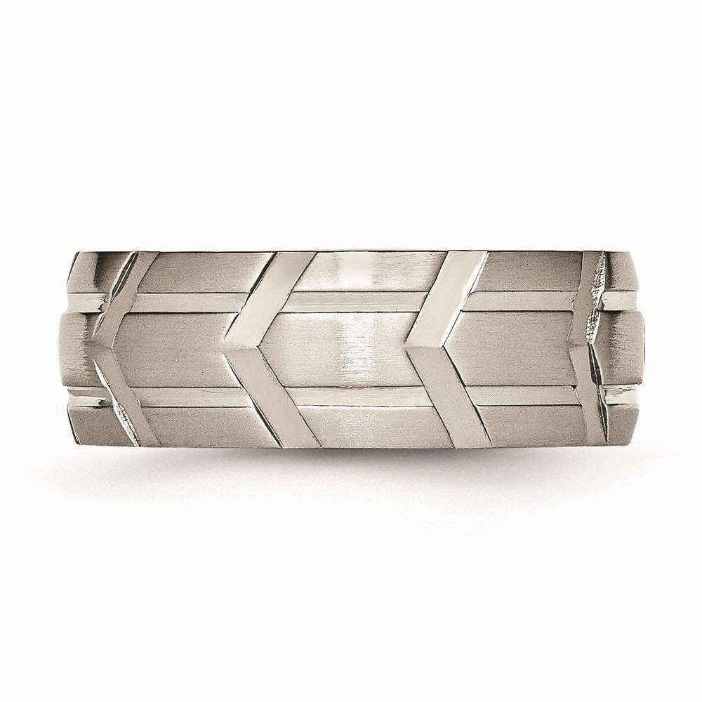 Titanium 8mm Brushed and Polished Band | TB269