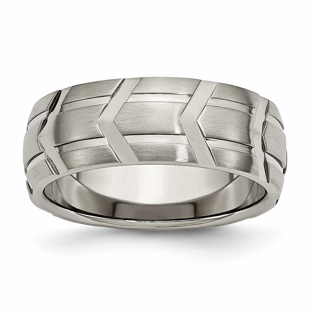 Titanium 8mm Brushed and Polished Band | TB269