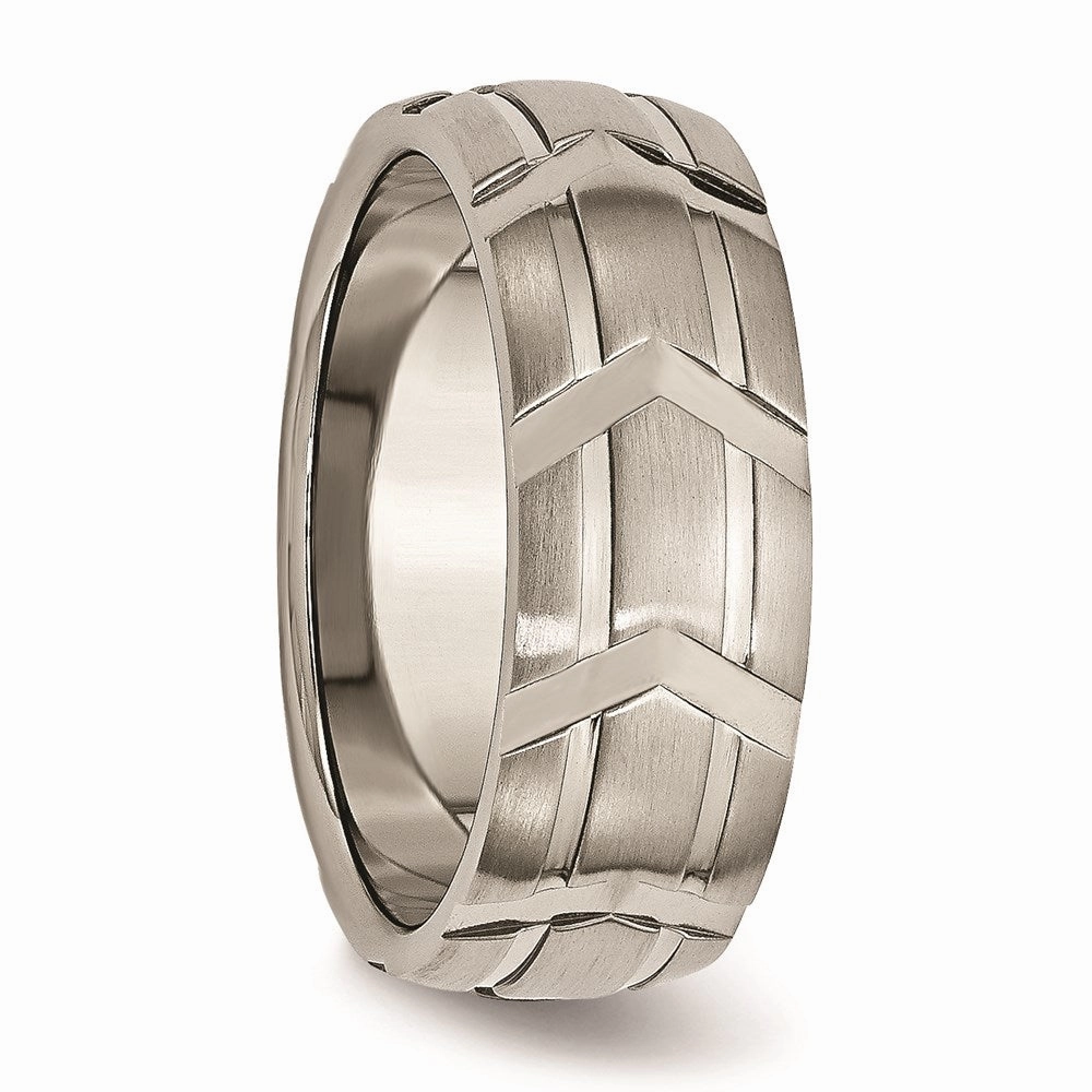Titanium 8mm Brushed and Polished Band | TB269