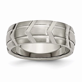 Titanium 8mm Brushed and Polished Band | TB269