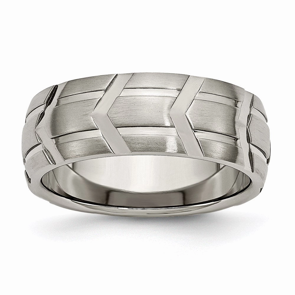 Titanium 8mm Brushed and Polished Band | TB269