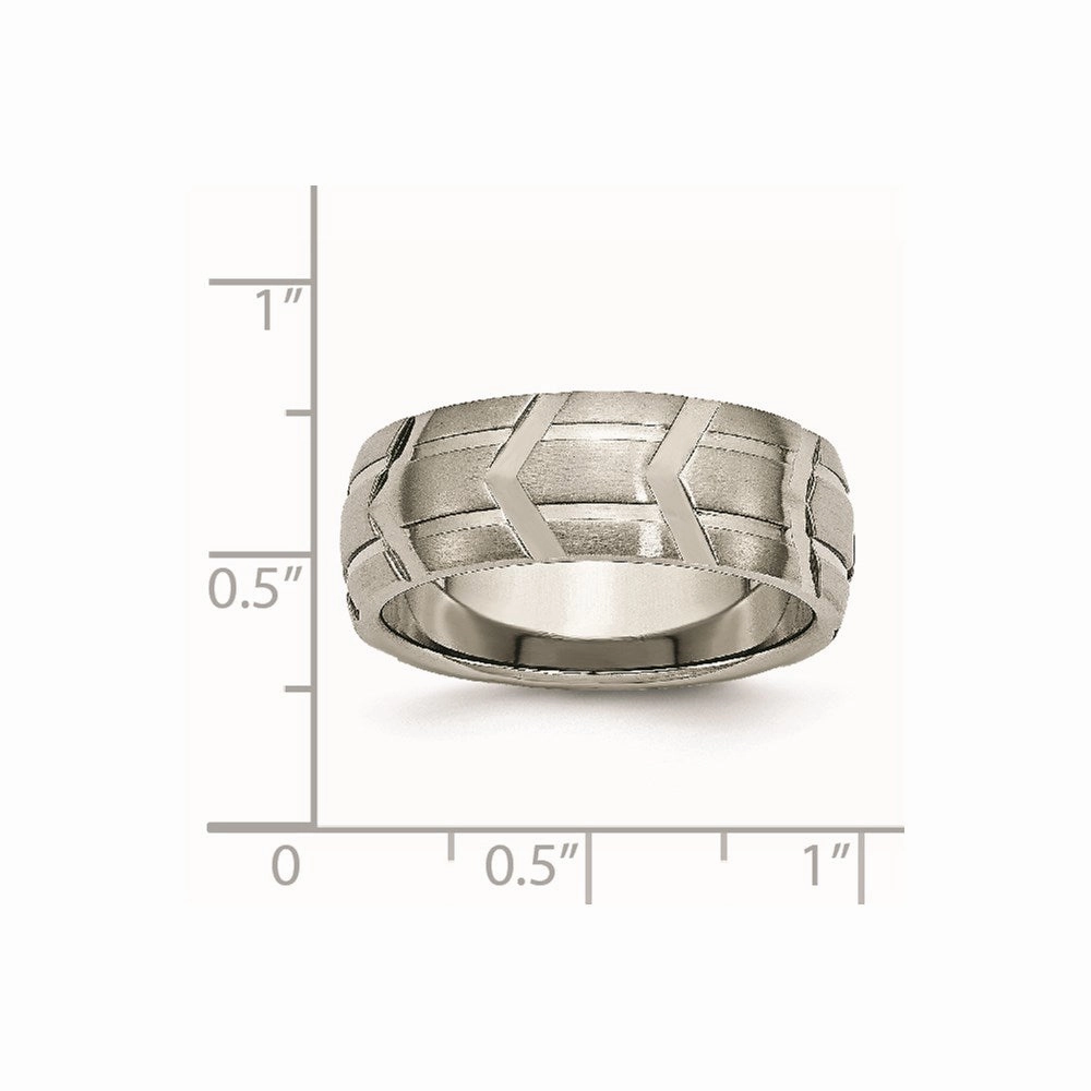 Titanium 8mm Brushed and Polished Band | TB269