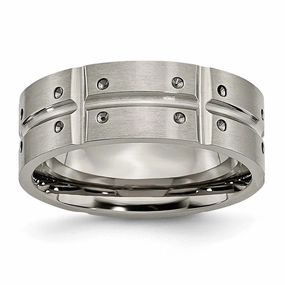 Titanium 8mm Brushed and Polished Band | TB320