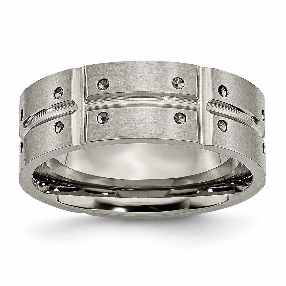 Titanium 8mm Brushed and Polished Band | TB320
