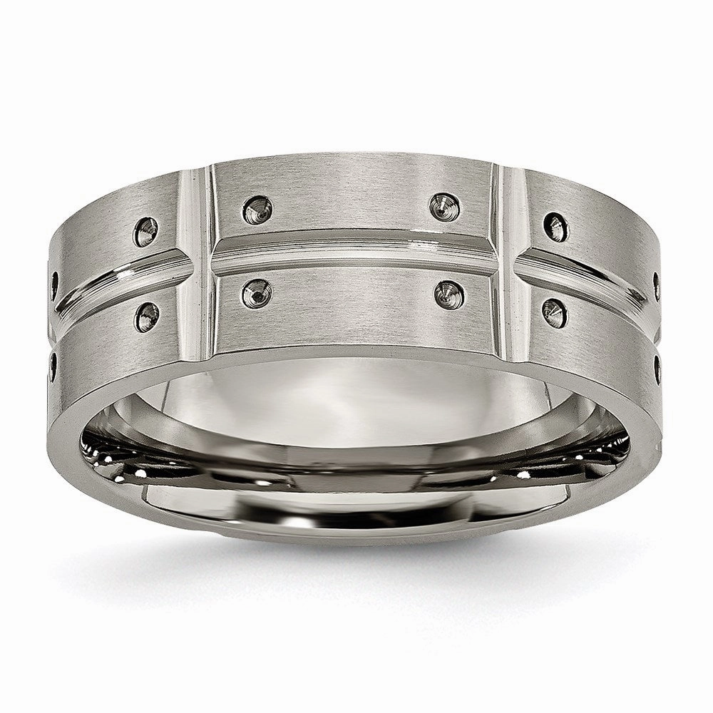 Titanium 8mm Brushed and Polished Band | TB320