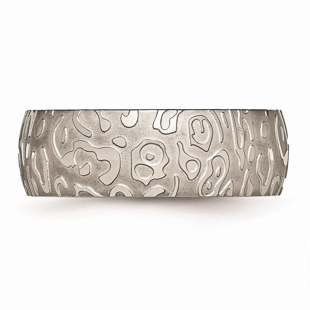Titanium 8mm Brushed and Polished Textured Band | TB276