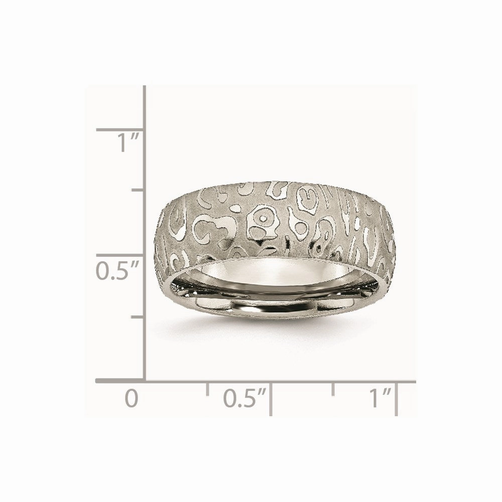 Titanium 8mm Brushed and Polished Textured Band | TB276