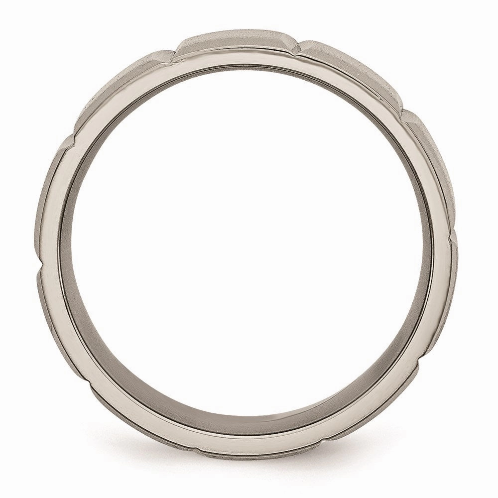 Titanium 8mm Grooved Satin & Polished Band | TB324