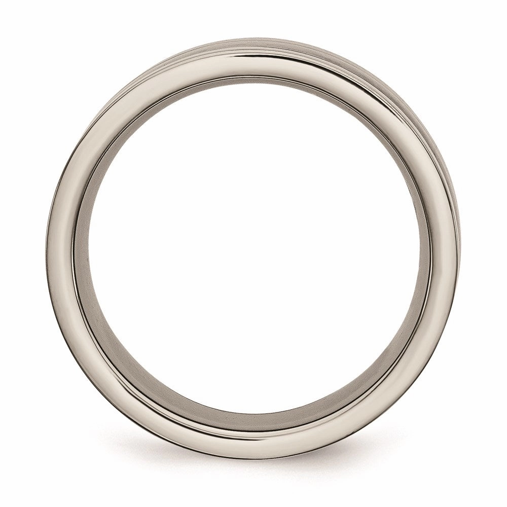 Titanium 8mm Polished with Black Carbon Fiber Inlay Band | TB255