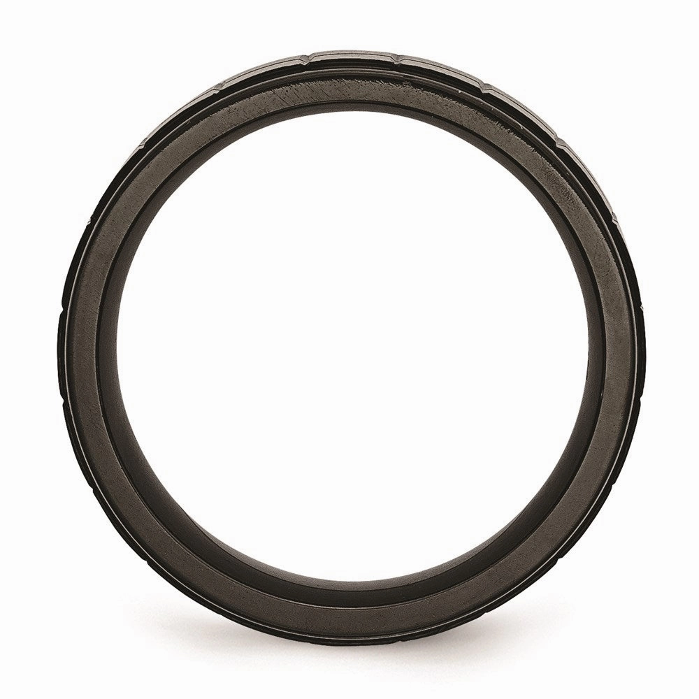 Titanium 9mm Black IP-plated Brushed & Polished Band | TB268