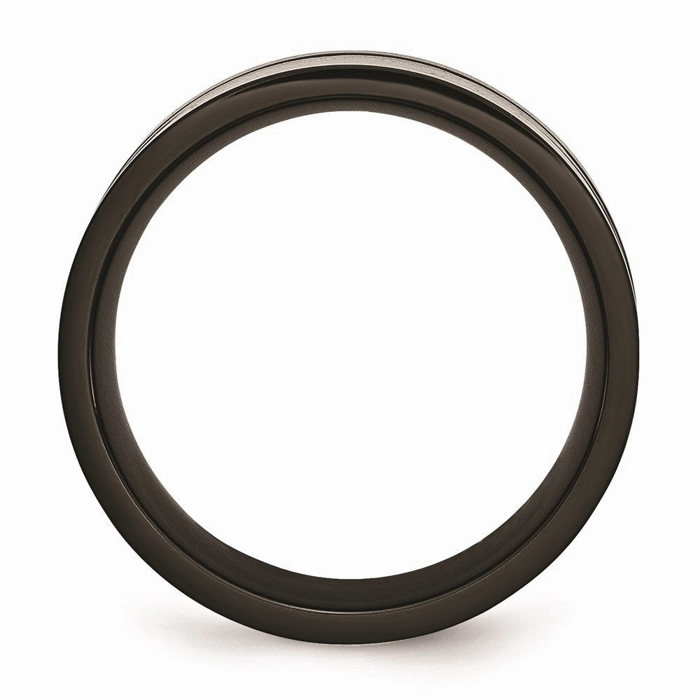 Titanium 9mm Black IP-plated w/Carbon Fiber Inlay Polished Band | TB316