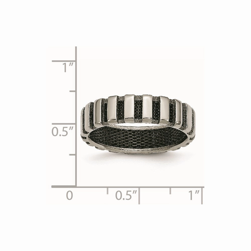 Titanium & Black IP-plated Wire 6mm Polished Band | TB303