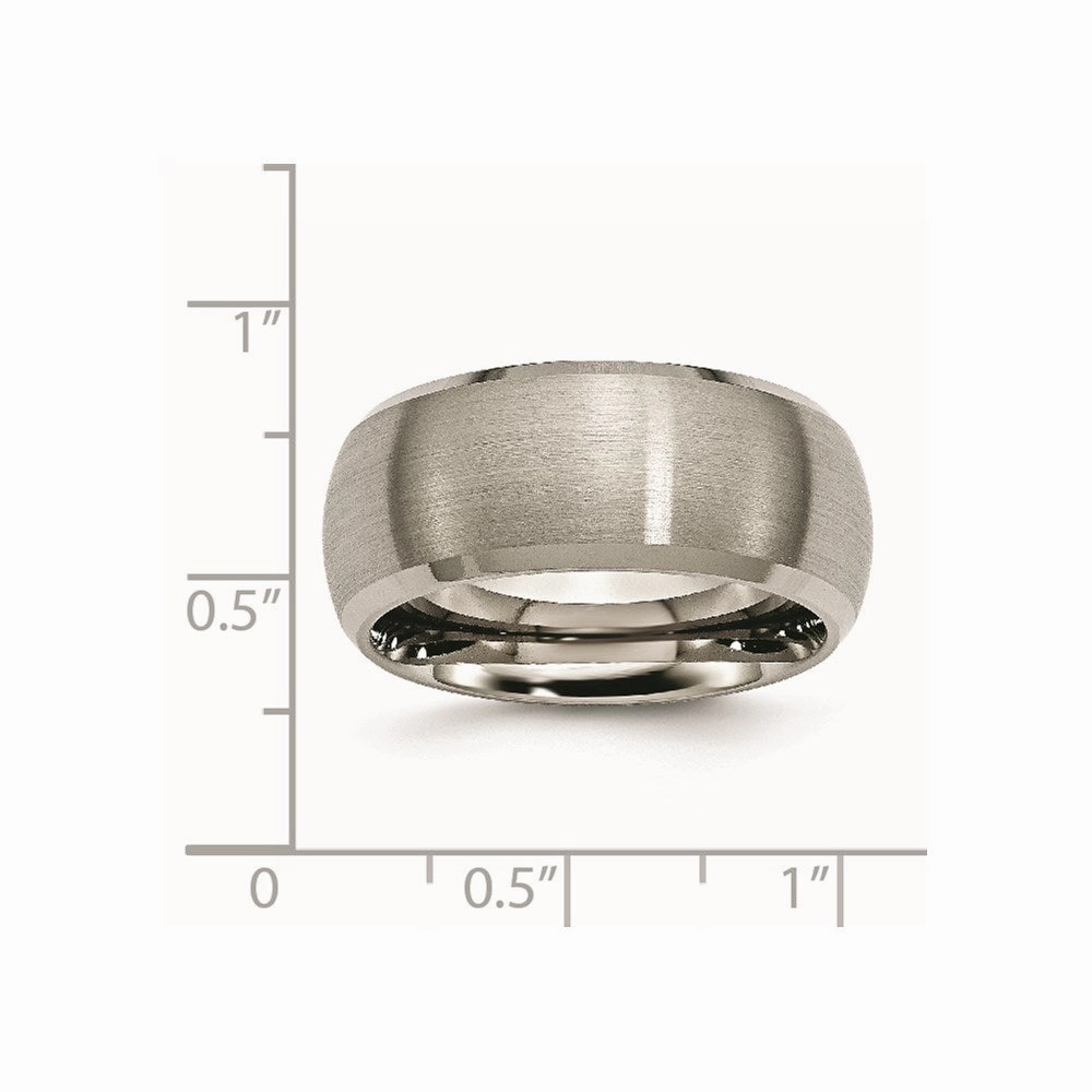 Titanium Beveled Edge 10mm Satin and Polished Band | TB113