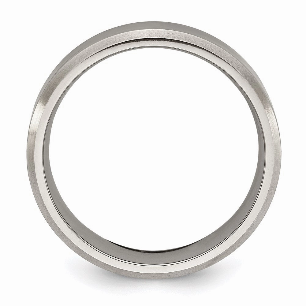 Titanium Beveled Edge 6mm Brushed and Polished Band | TB111