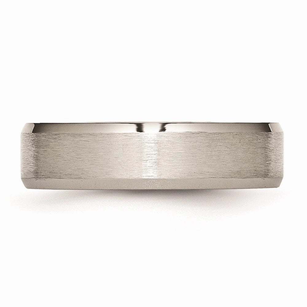 Titanium Beveled Edge 6mm Brushed and Polished Band | TB9