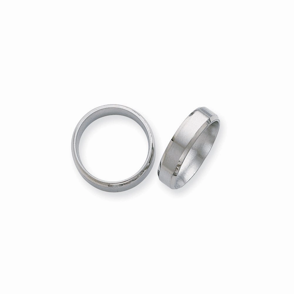 Titanium Beveled Edge 6mm Brushed and Polished Band | TB9