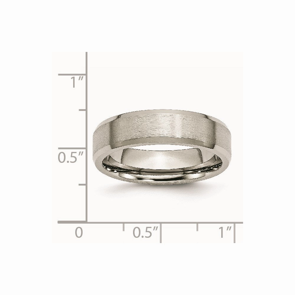 Titanium Beveled Edge 6mm Brushed and Polished Band | TB9
