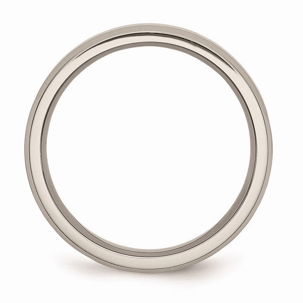 Titanium Beveled Edge 6mm Brushed and Polished Band | TB9