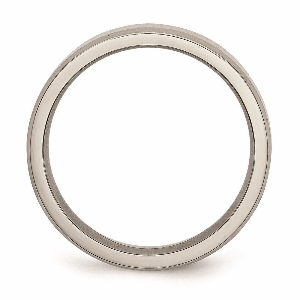 Titanium Beveled Edge 6mm Polished Band | TB156