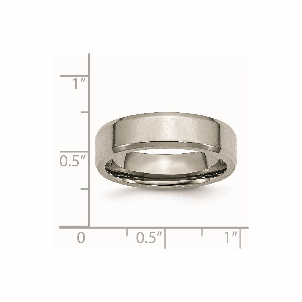 Titanium Beveled Edge 6mm Polished Band | TB156
