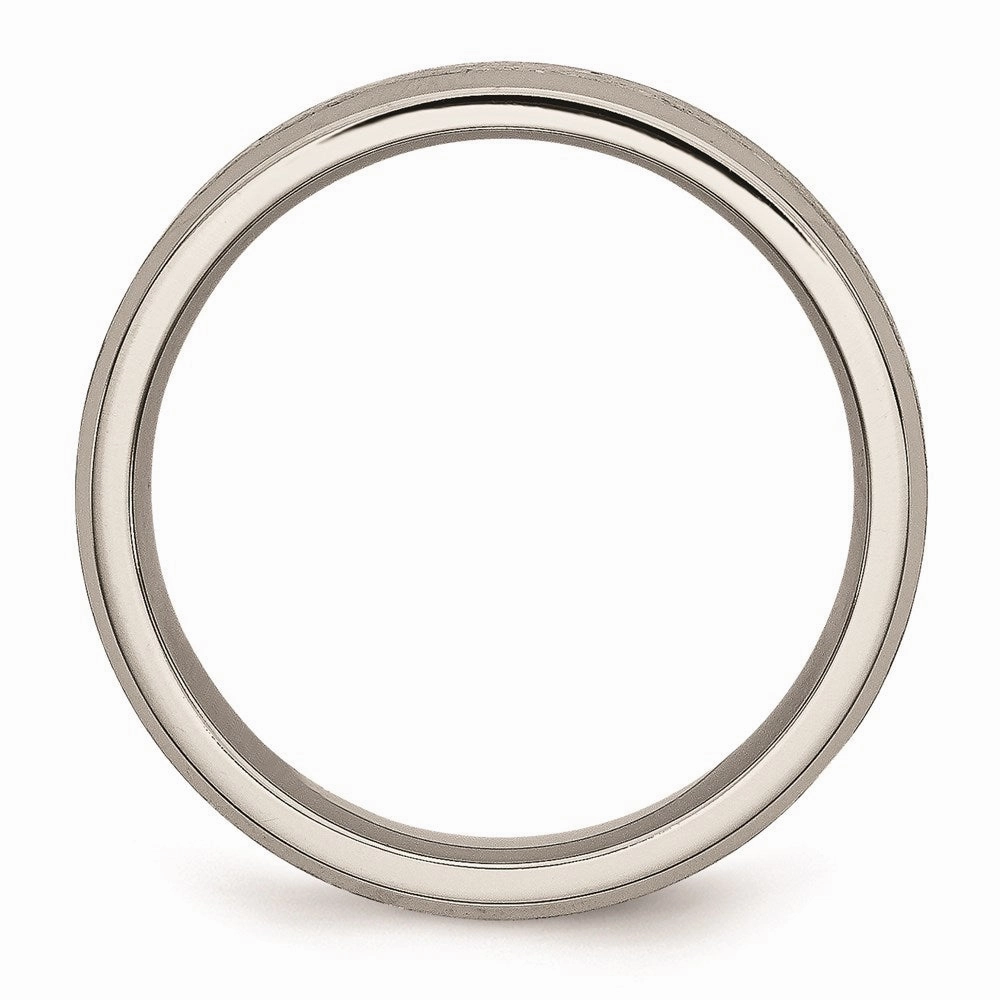 Titanium Beveled Edge 6mm Stone and Brushed Band | TB29
