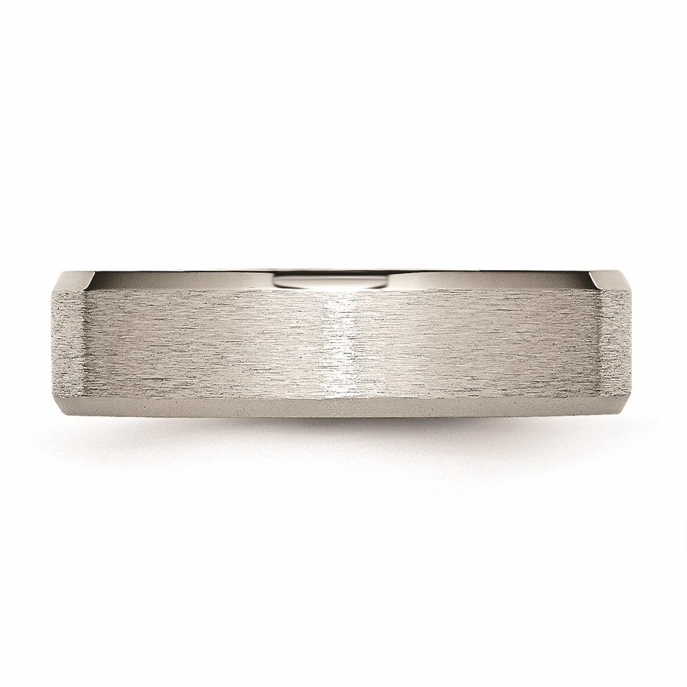 Titanium Beveled Edge 6mm Stone and Brushed Band | TB29