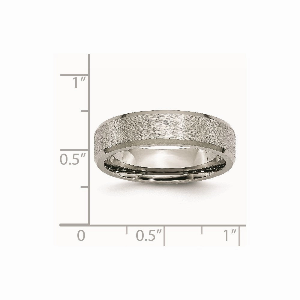 Titanium Beveled Edge 6mm Stone and Brushed Band | TB29