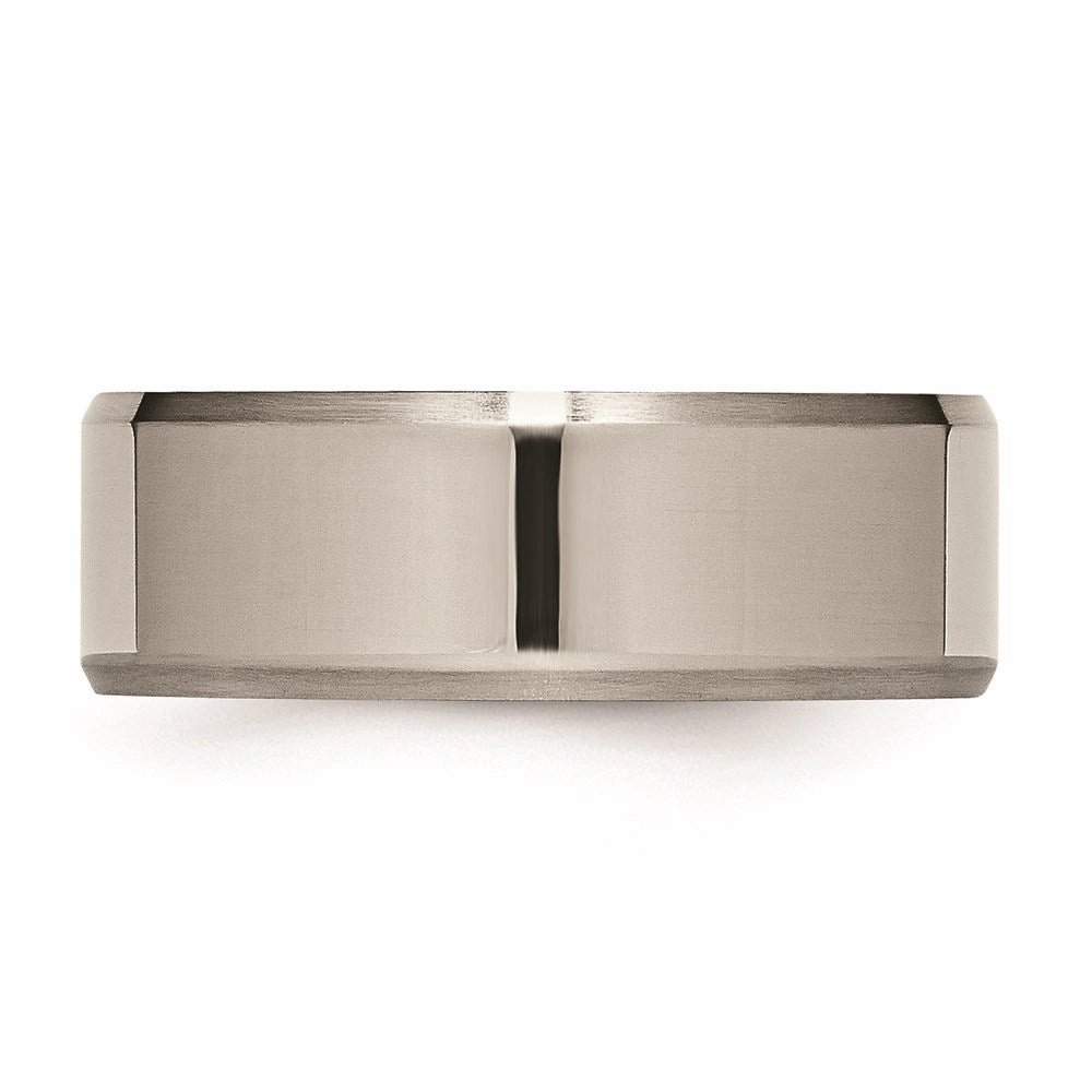 Titanium Beveled Edge 8mm Brushed and Polished Band | TB112