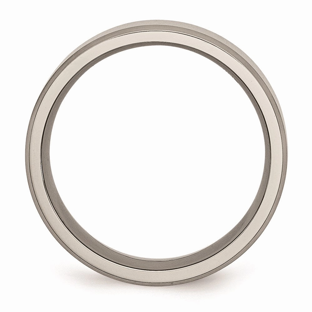 Titanium Beveled Edge 8mm Brushed and Polished Band | TB112