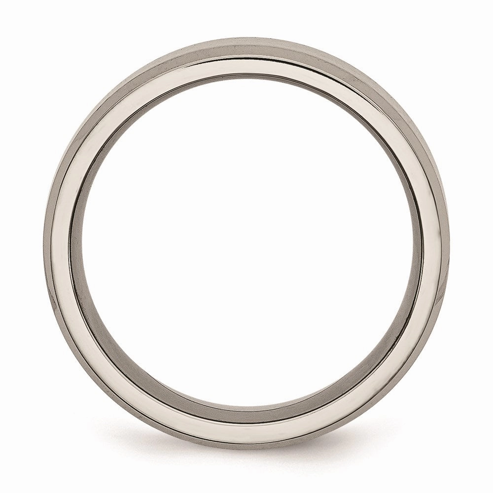 Titanium Beveled Edge 8mm Brushed and Polished Band | TB115
