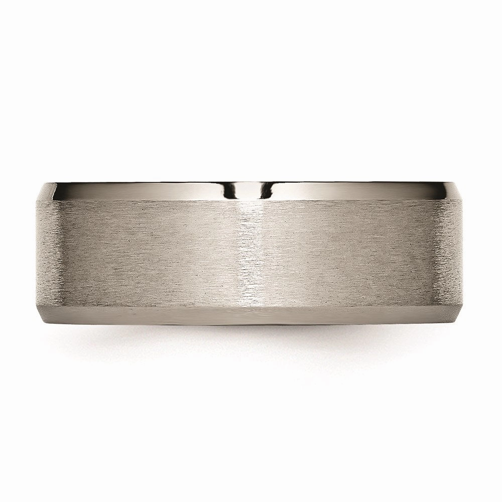 Titanium Beveled Edge 8mm Brushed and Polished Band | TB115