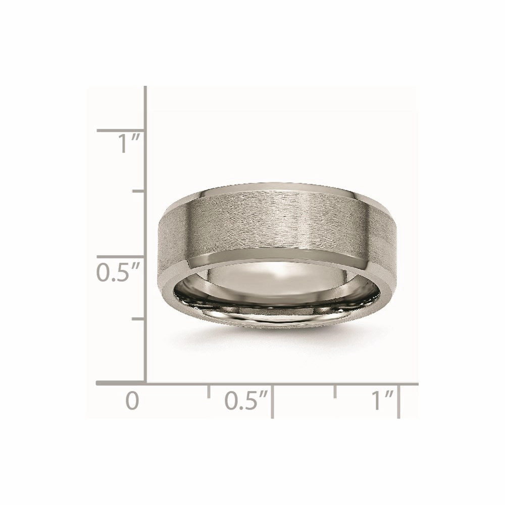 Titanium Beveled Edge 8mm Brushed and Polished Band | TB115