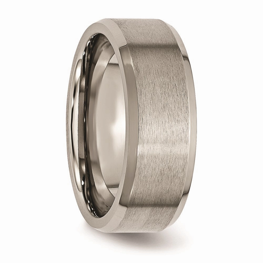 Titanium Beveled Edge 8mm Brushed and Polished Band | TB115