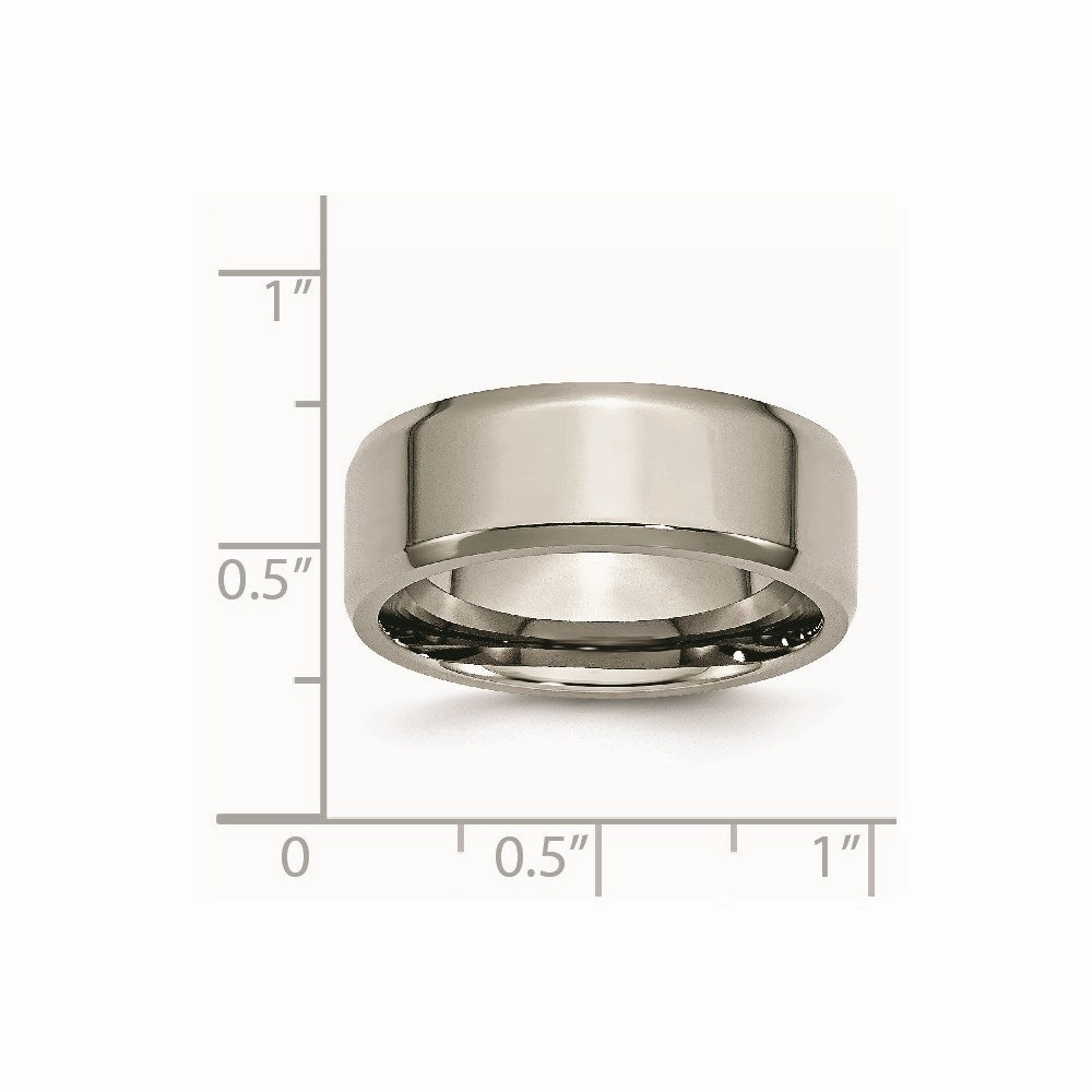 Titanium Beveled Edge 8mm Polished Band | TB157