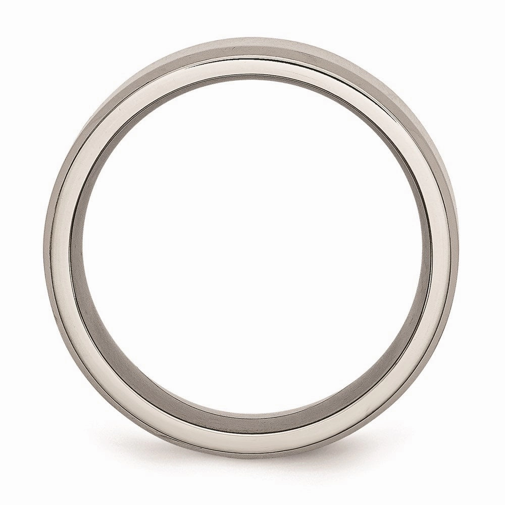 Titanium Beveled Edge 8mm Polished Band | TB157