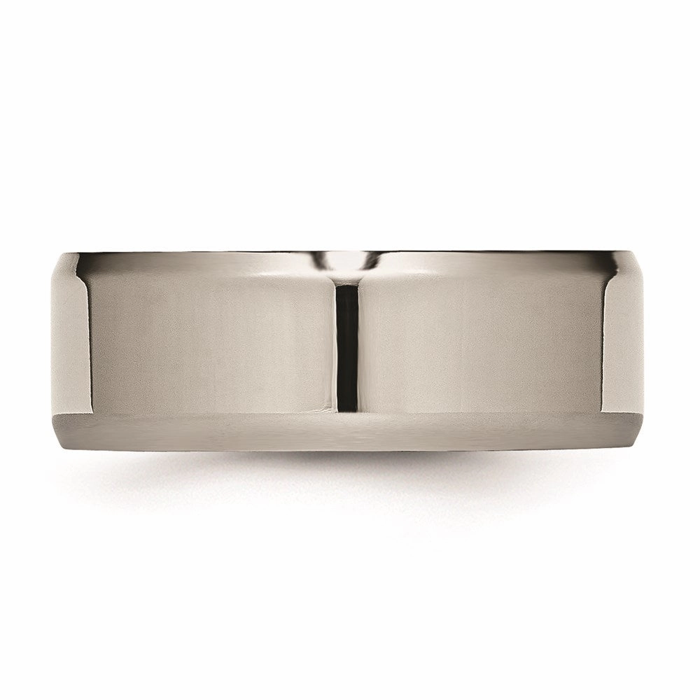 Titanium Beveled Edge 8mm Polished Band | TB157