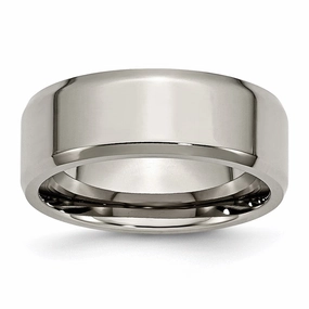 Titanium Beveled Edge 8mm Polished Band | TB157