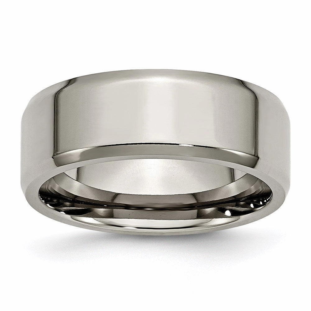 Titanium Beveled Edge 8mm Polished Band | TB157