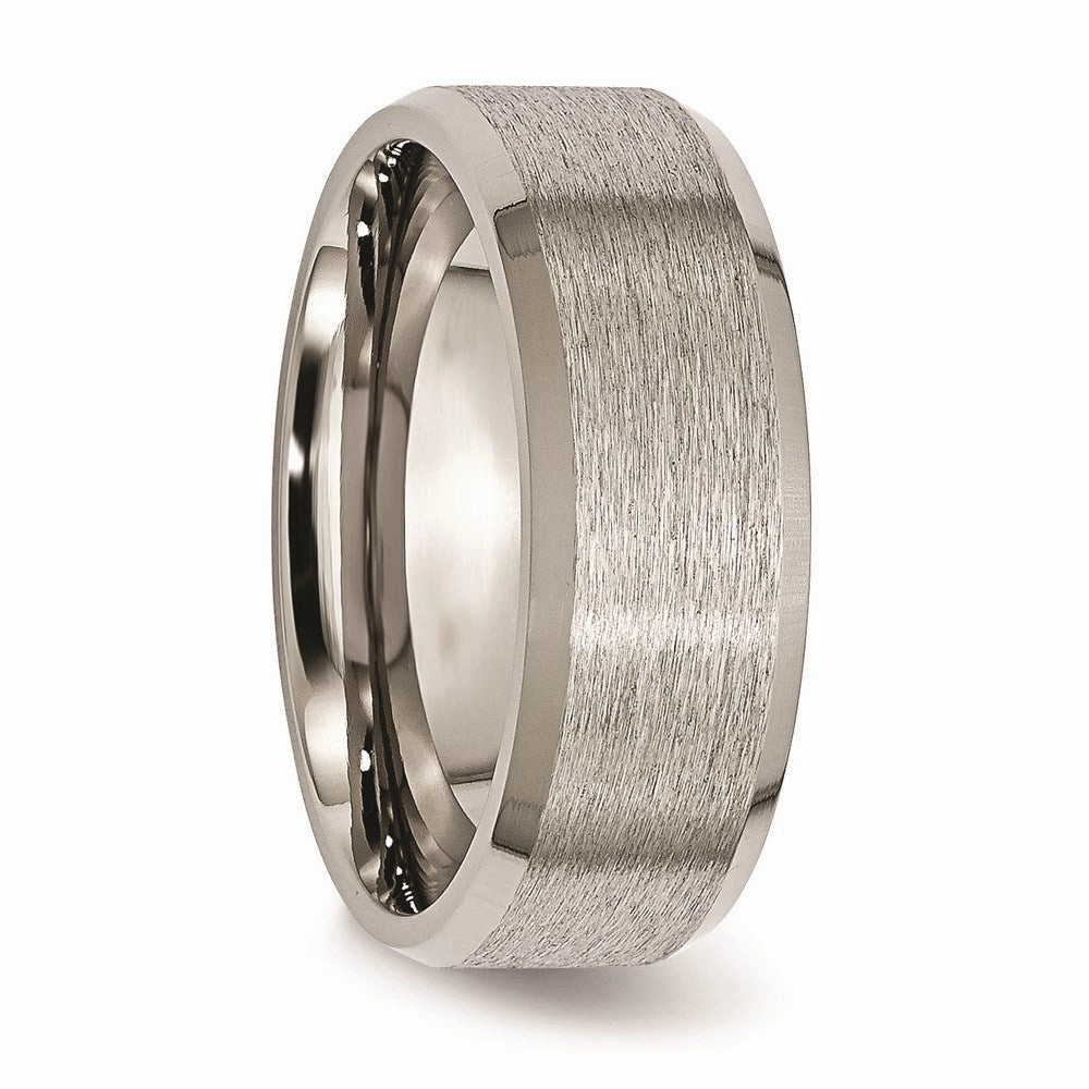 Titanium Beveled Edge 8mm Satin and Brushed Band | TB13