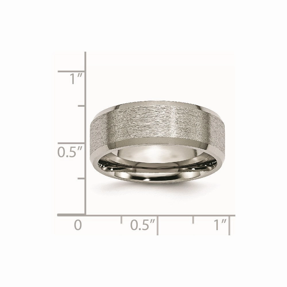 Titanium Beveled Edge 8mm Satin and Brushed Band | TB13