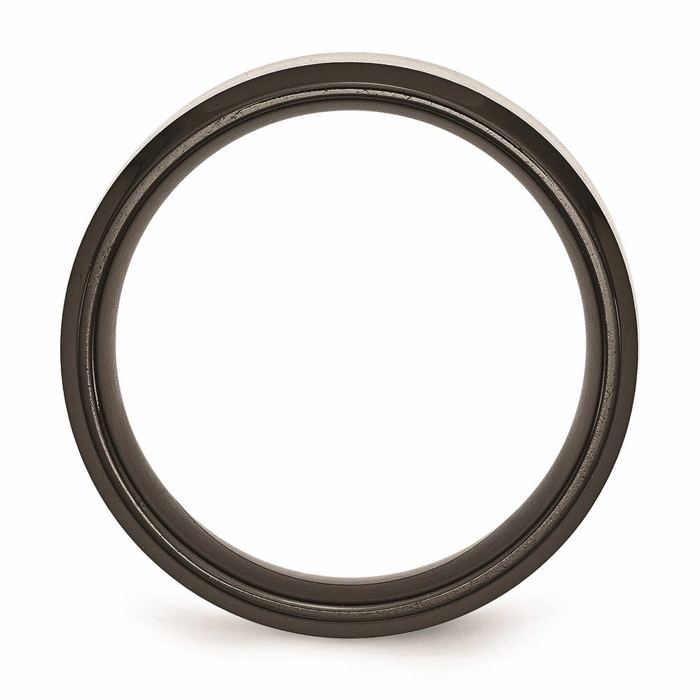 Titanium Beveled Edge Black IP-plated 8mm Brushed Center Band | TB230