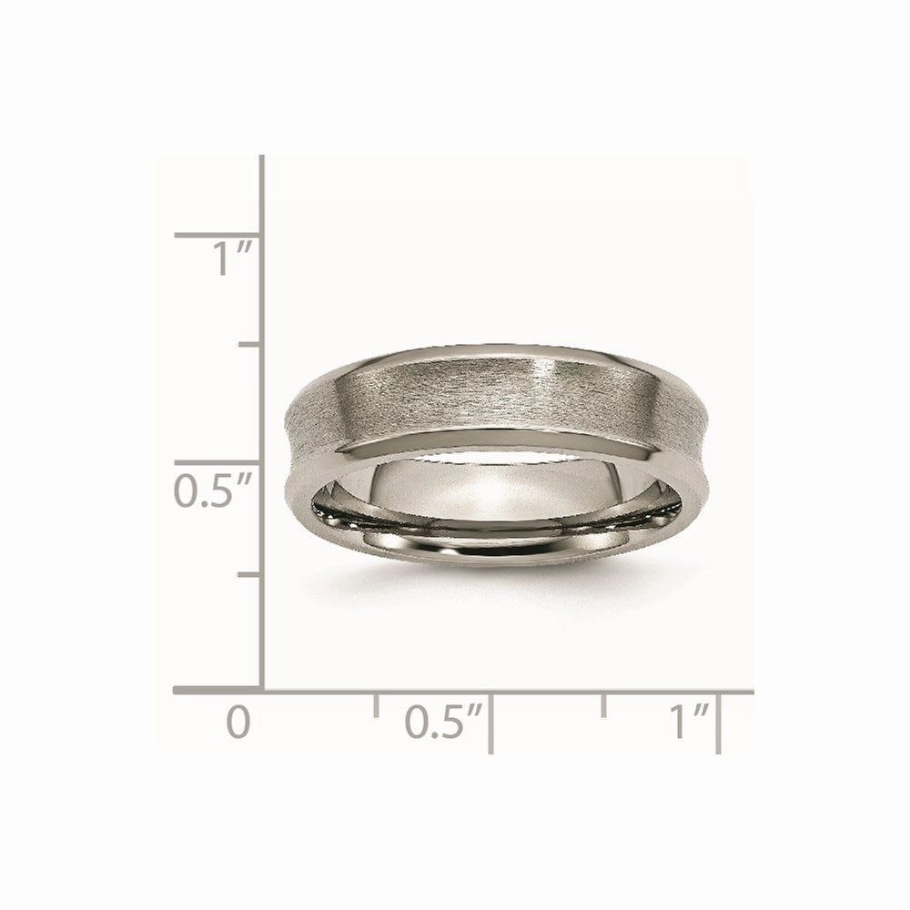 Titanium Beveled Edge, Concave 6mm Brushed & Polished Band | TB46