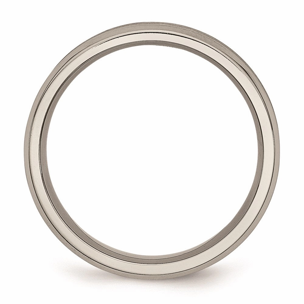 Titanium Beveled Edge, Concave 6mm Brushed & Polished Band | TB46