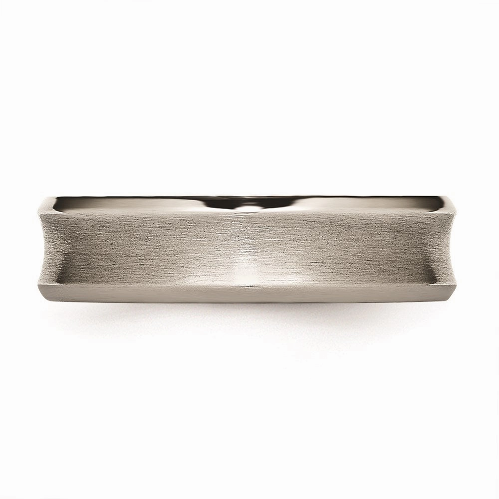 Titanium Beveled Edge, Concave 6mm Brushed & Polished Band | TB46
