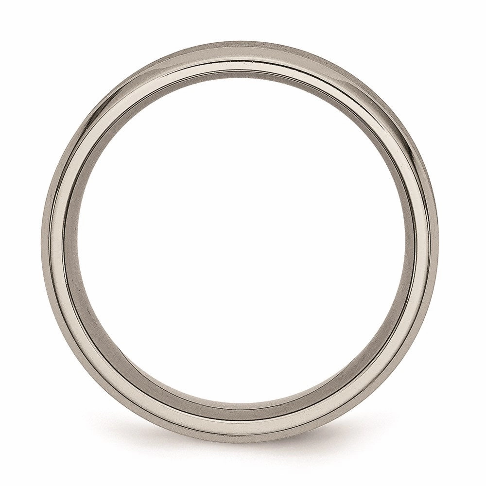 Titanium Beveled Edge, Concave 8mm Brushed & Polished Band | TB47