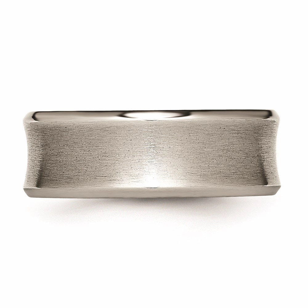 Titanium Beveled Edge, Concave 8mm Brushed & Polished Band | TB47