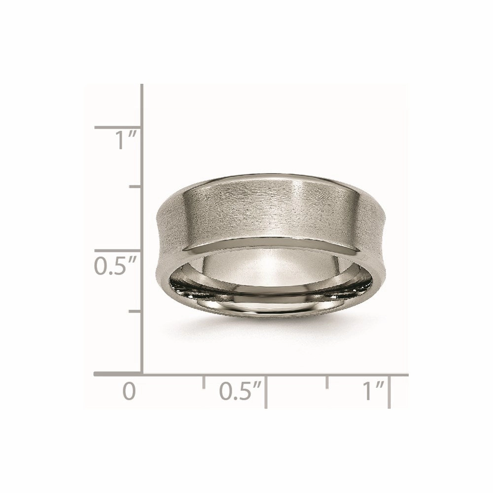 Titanium Beveled Edge, Concave 8mm Brushed & Polished Band | TB47