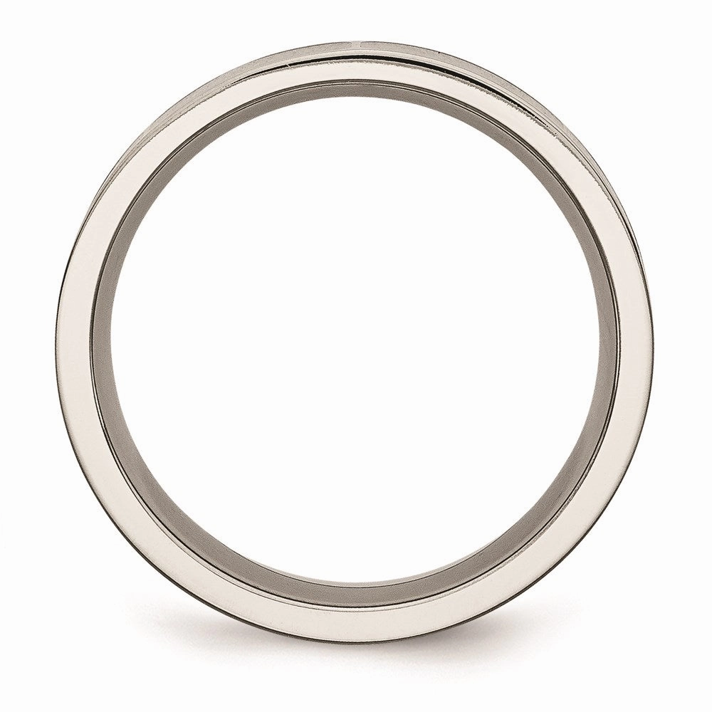 Titanium Black Enamel Flat 6mm Polished Band | TB205