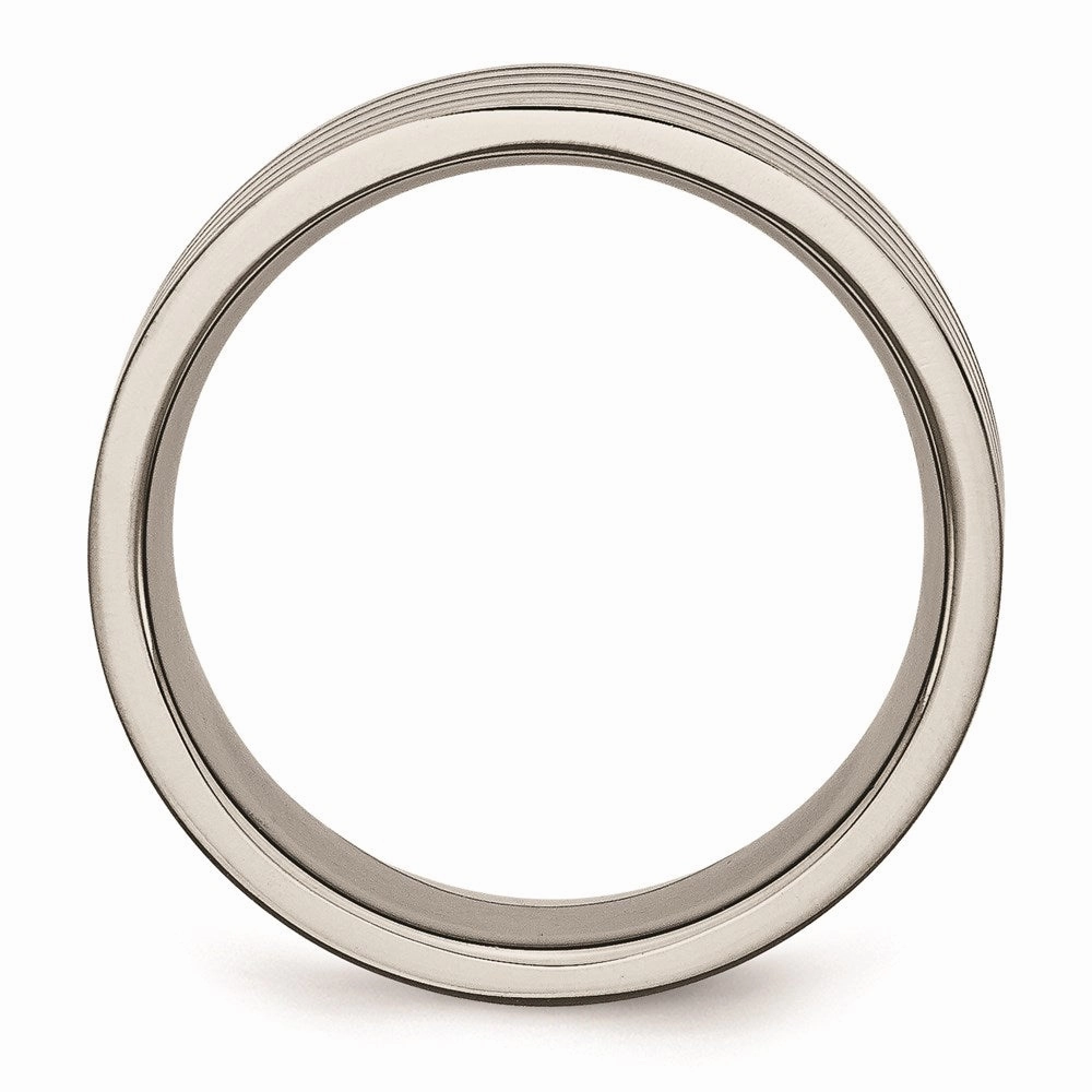 Titanium Black Enamel Flat 8mm Polished Band | TB194