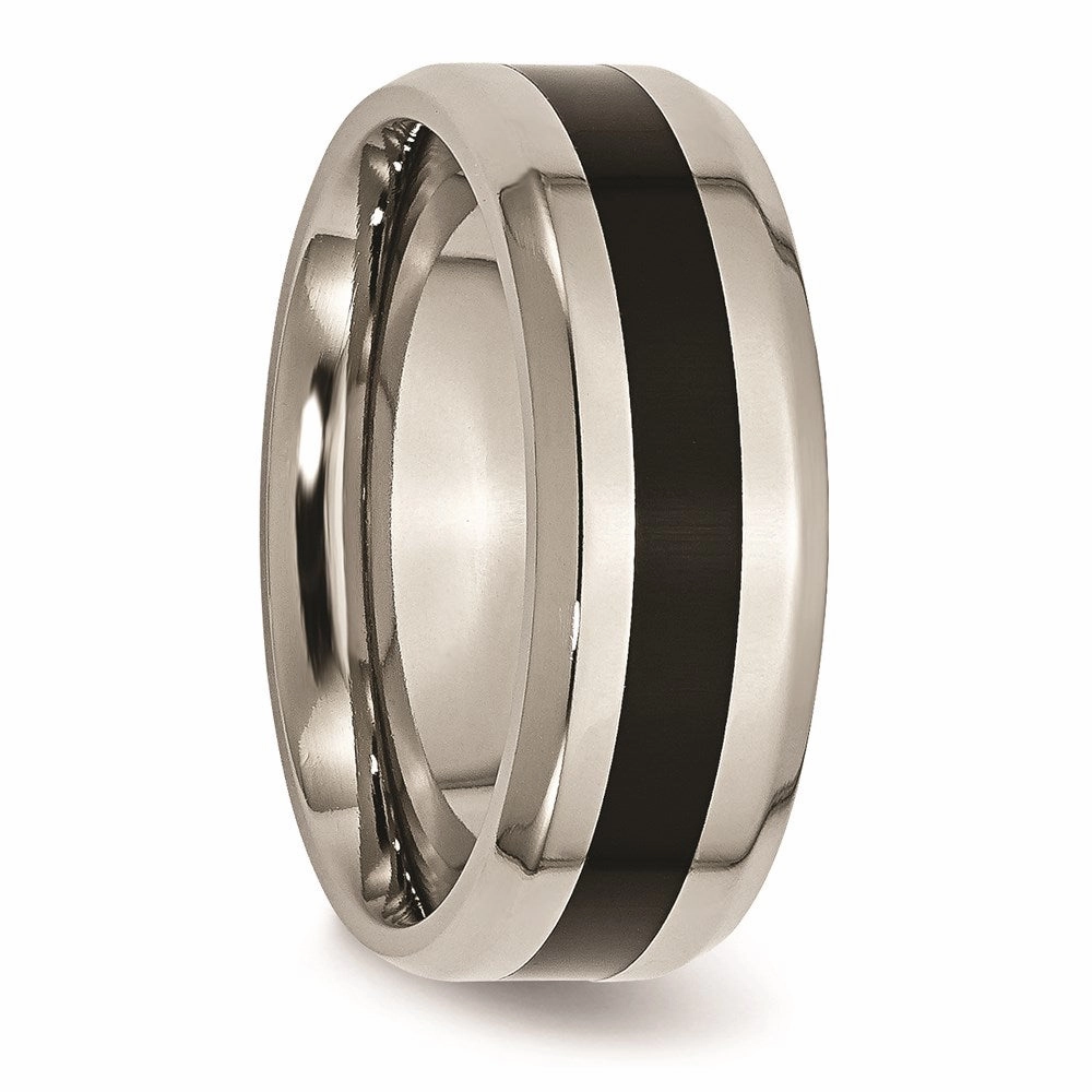 Titanium Black Enameled 8mm Polished Band | TB233